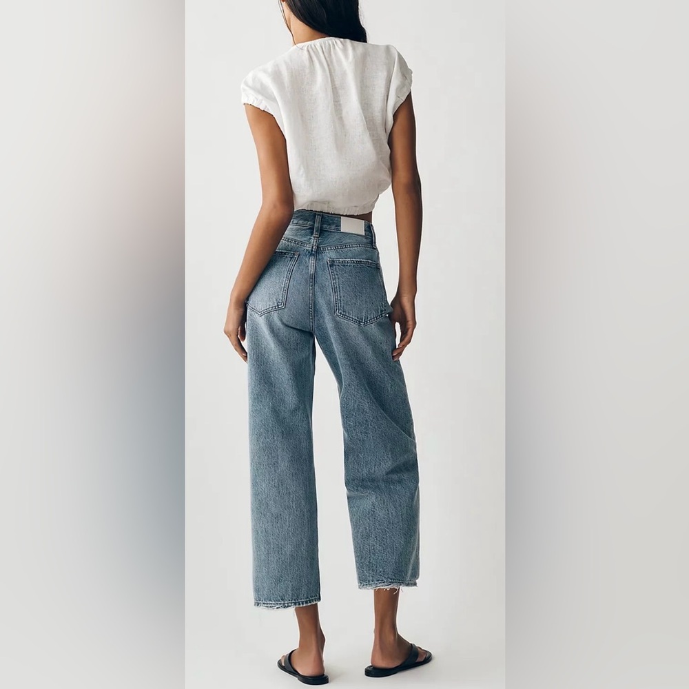 Pistola Cassie Super High Rise Straight Crop Jeans Light Wash Size 27 - Picture 3 of 10